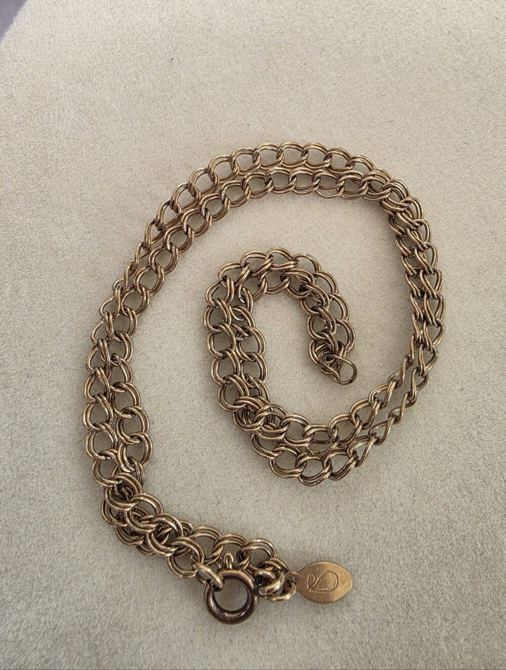 17": Gold-Filled Double Curb Chain Link Necklace • 6.14g